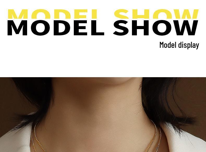 Double Layer Women's Titanium Steel Necklace - No Fade, Niche Design, Light Luxury Jewelry, Versatile for Trendy Style (P965)