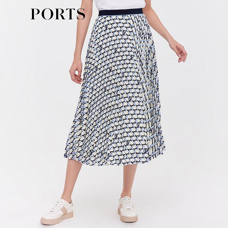 PORTS Women's Autumn Printed Pleated Skirt