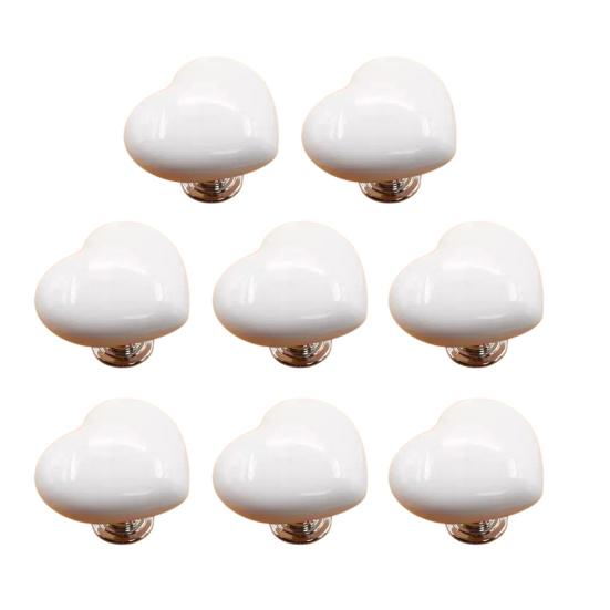 8Pcs Toilet Press Button Easy Installation Clean Reusable Heart-Shaped Design Toilet Flush Button Replacement
