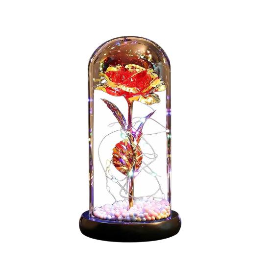 Rose Flower Gifts for Her Mom Wife Grandma Light Up Eternal Rose in A Dome Romantic Gift for Anniversary Birthday Valentine's Day Christmas