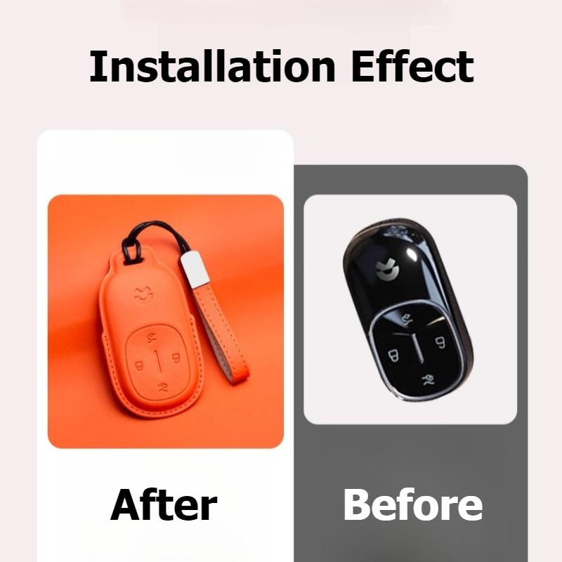 For NIO ES8 ET9 ES6 EC6 ET7 Car Key Cover Smart Remote Bag Premium Key Protector Case Shell Nappa Leather Modificed Interior