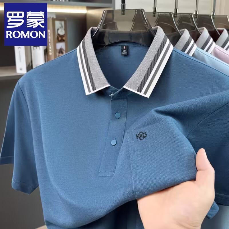 LuoMeng Men s Summer Silk Blend Polo Shirt L