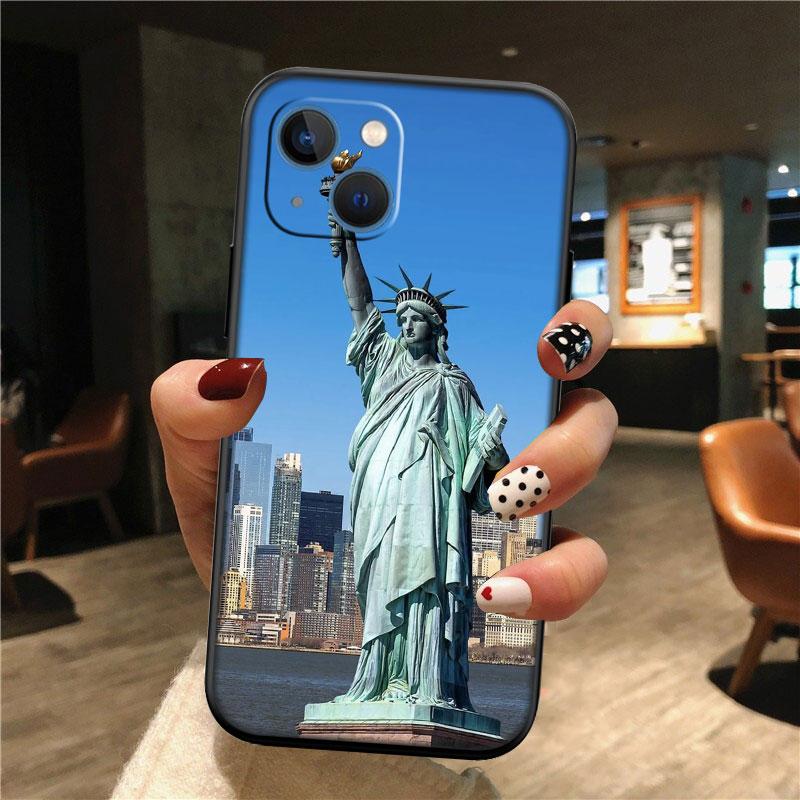 IK66 Statue of Liberty Phone Case for Samsung Galaxy S20 S21 S22 Ultra FE + Plus A21S A22 A24 A25 A26 A30 A30S A31