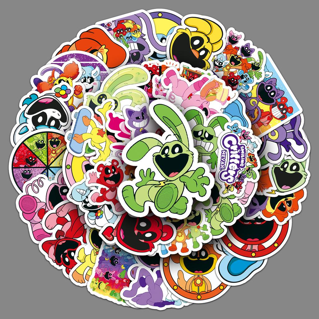 50 Cartoon Stickers Game Horror Smile Animal Decoration Computer Stickers
