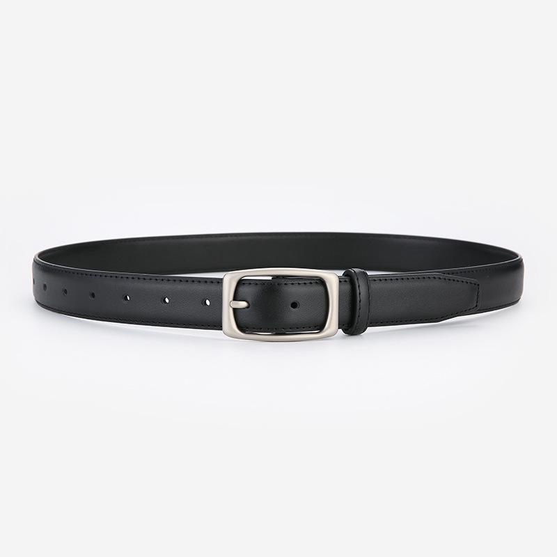 Women's 2024 Genuine Leather Belt - Versatile, Soft Cowhide Waistband for Jeans, Decorative Black.