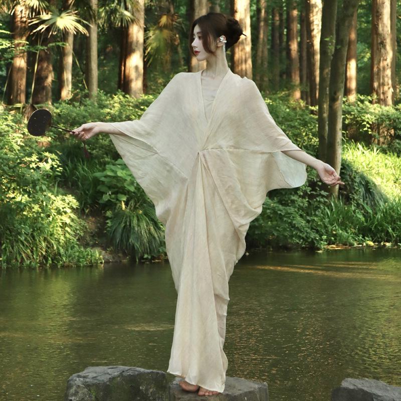 Letní volný střih Hanfu šaty pro ženy inspirované zenem