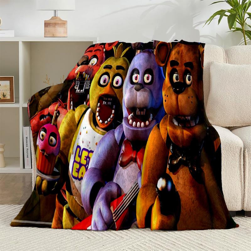 1PC Five Nights At Bears Horror Flannel Blanket Gift, Suitable for Both Men And Women, Soft Ideal for Beds And Sofa, Birthday Or Christmas Gift