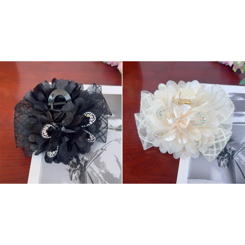 Quasten Haarspange Blume Hai-Klammer Elegante Krabben-Haarspangen für Damen Süße Mode