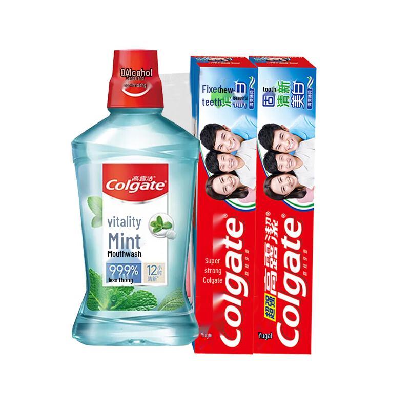 Colgate Vital Mint Mouthwash & Toothpaste Travel Set