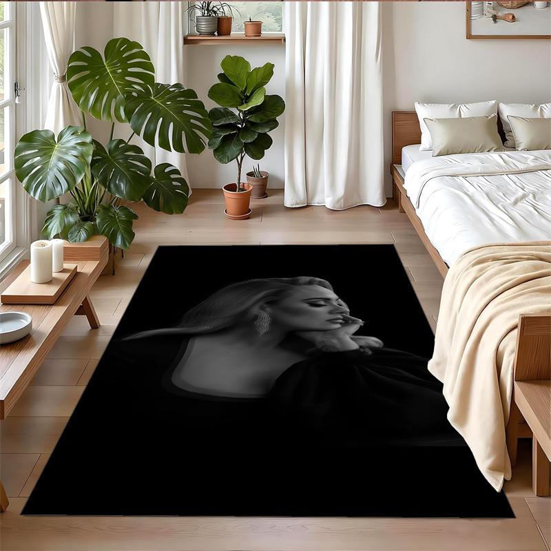 Adele Print Crystal Velvet Plush Rug Anti?Slip Wear?Resistant Floor Carpet For Indoor Household Home Decoration