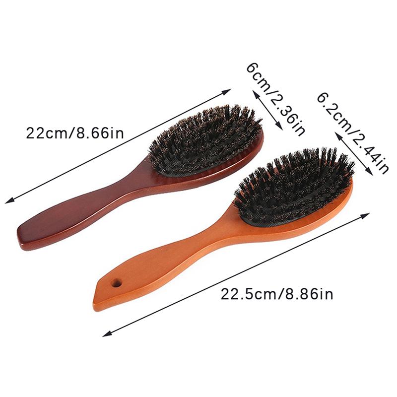 Bartbürste mit Wildschweinborsten, Airbag-Kamm, Reinigungsbürste mit Lotusholzgriff, Friseur-Unisex, antistatisch, Haar-Styling-Werkzeuge, Salon