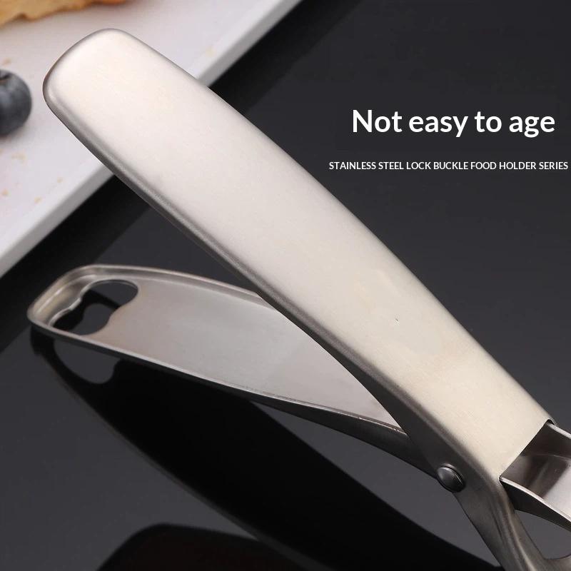 201 Stainless Steel Bowl Clip Kitchen Supplies Household Casserole Tray Lifter Steamer Silicone Clip Anti-Scalding