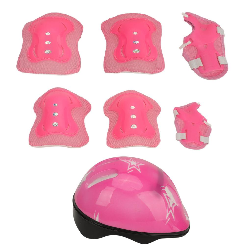 Kids Bike Helmet Set Sports Protective Gear Adjustable Knee Pads Elbow Pads Wrist Guards Kids