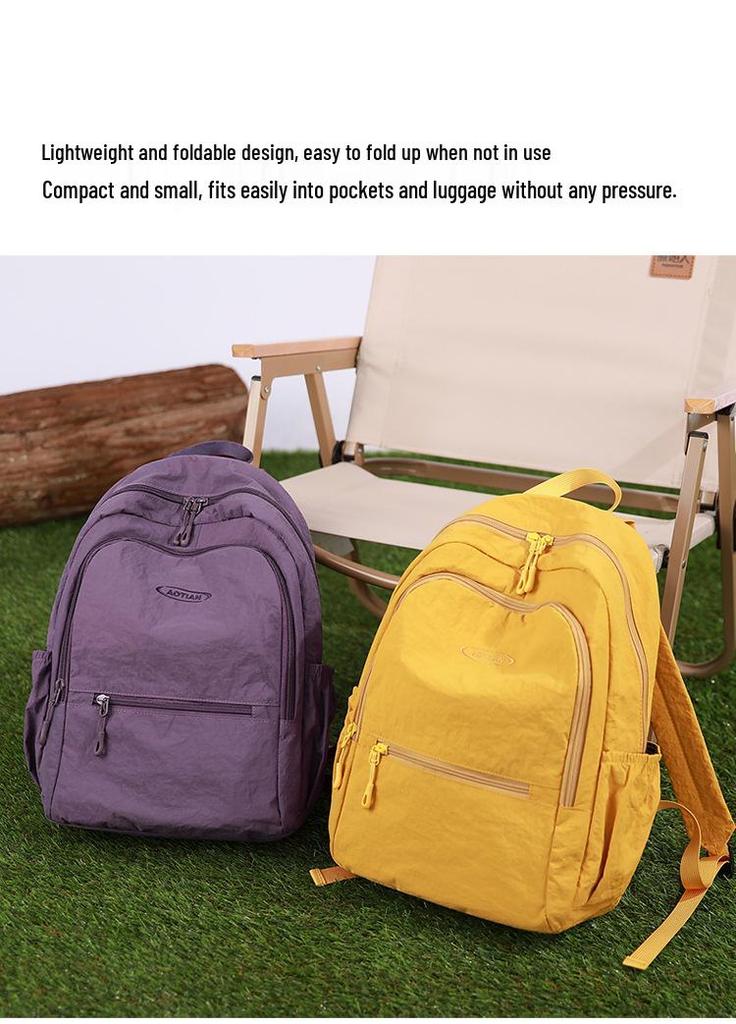 Korean Style Pleated Backpack: Large Capacity, Lightweight, Multiple Colors, Ideal for Female Students & Travel