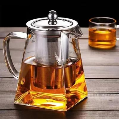 Hitzebeständige Teekanne aus Borosilikatglas mit Teesieb aus Edelstahl für den Haushalt, für Tee, Sommer, Winter, Trinkgeschirr