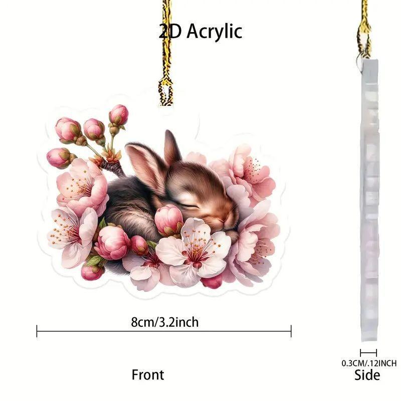 

Очаровательное мультяшное акриловое украшение в виде цветка для подвешивания в машину, красивый аксессуар для домашнего декора 7