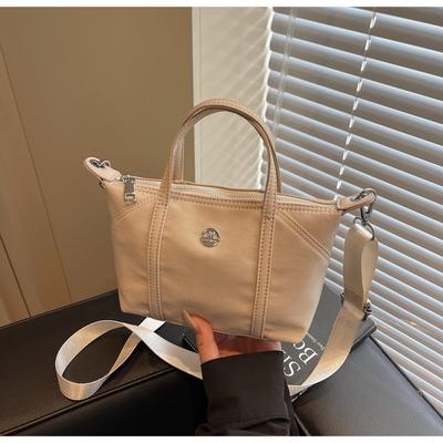 Canvas Bag Women's Summer New Niche Design Messenger Bag Simple and Versatile Portable Work Small Square Bag