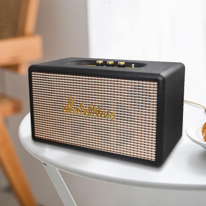 

Мелодичный ретро беспроводной Bluetooth-динамик с мощными басами для настольного аудио чёрный