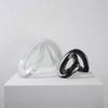 Modern Minimalist Black Glass Twisted Geometric Decorative Sculpture Living Room Table Home Interior Styling