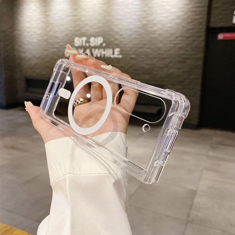 Samsung Galaxy Z Fold7/Z Flip5/6 Magnetic Folding Acrylic Phone Case, Four-Corner Drop-Proof, for 4th Gen Galaxy.