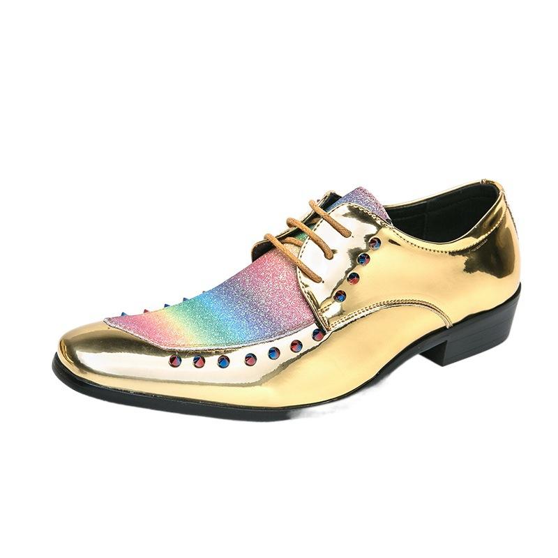 Large Size 47 Men's Low Top British Chelsea Rivet Pointed Youth Casual Fashion Leathershoes