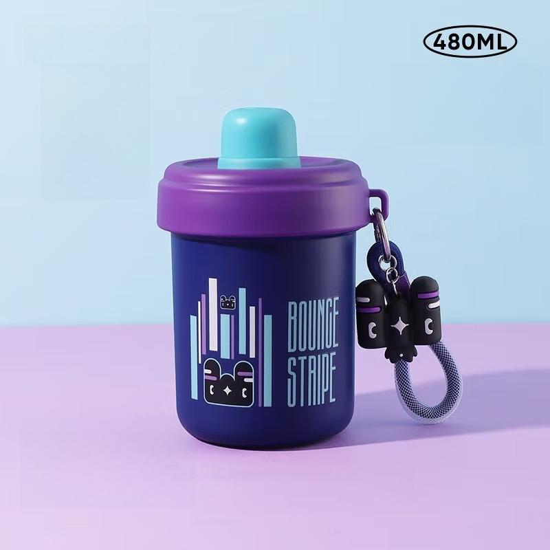 

COOKER KING 480ml Mug Portable Cup with Anti Spill Lid Stainless Steel Water Cup Large Diameter PortableThermosCup Easy To Clean One size фиолетовый