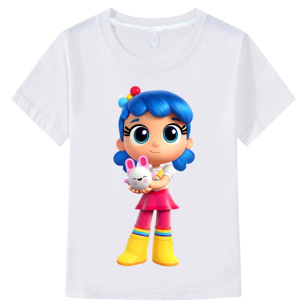 Boys Girls Kids Clothing True and The Rainbow Kingdom Tops Short Sleeves Sports Fashion Streetwear Comic Crew Neck Tees