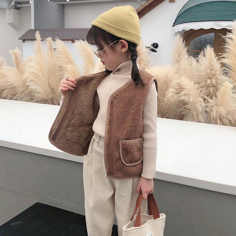 Kids' Lambswool Fleece Vest for Boys & Girls - Warm, Double-Sided for Indoor/Outdoor, Autumn/Winter, Sizes Infant to Medium.