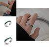 Ins Style Eyecatching Green Zircon Ring For Women Adjustable Jewelry Copper
