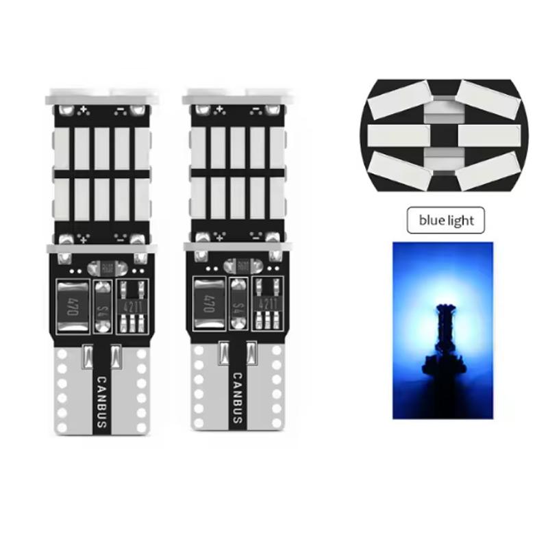 2pcs LED T10 W5W 4014 24/26SMD Bulbs Canbus No Error Interior Dome Lights High Power Auto Width Reading Lamp White Red Amber 12V