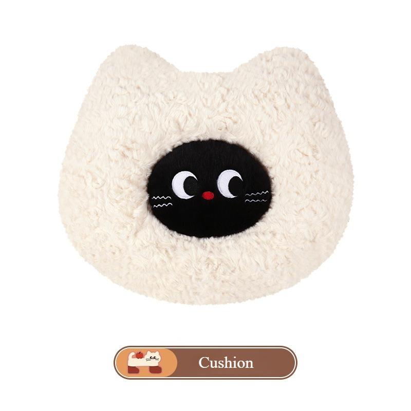 Cute Cat Universal Seat Cushion Covers Four Seasons Comfortable Skin-Friendly Plush Car Headrest Waist Support