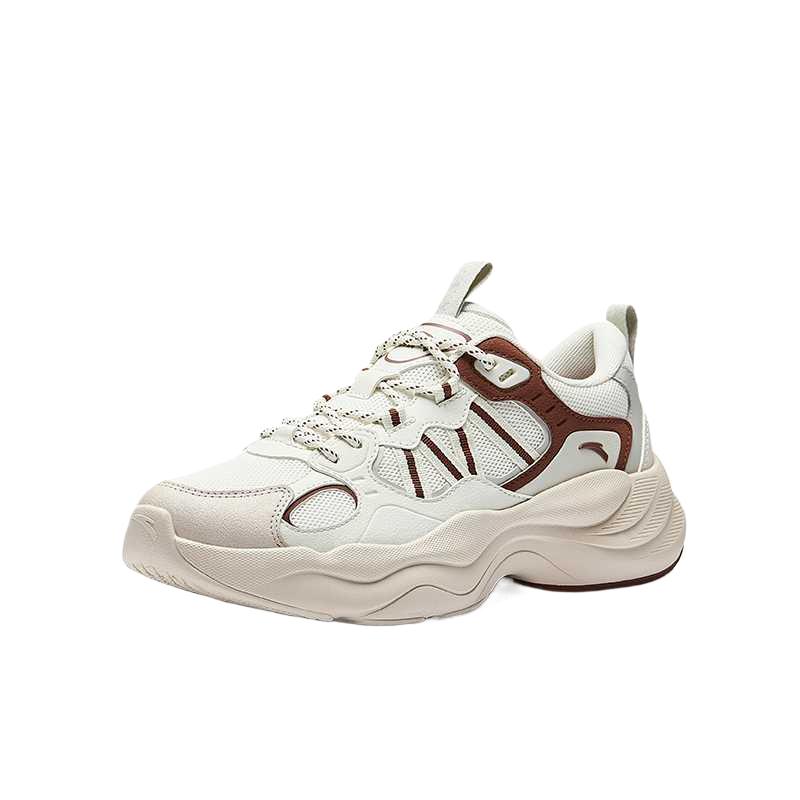 ANTA Men Retro Casual Dad Shoes Off White Brown 112548840-2