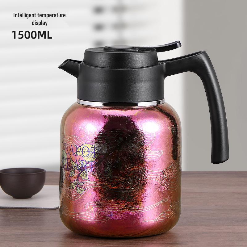 

Le Hu Jiang Smart Titanium Travel Kettle with Temperature Display - Perfect for Brewing Tea, Home and Office Use, Gift Box Included 1500ml