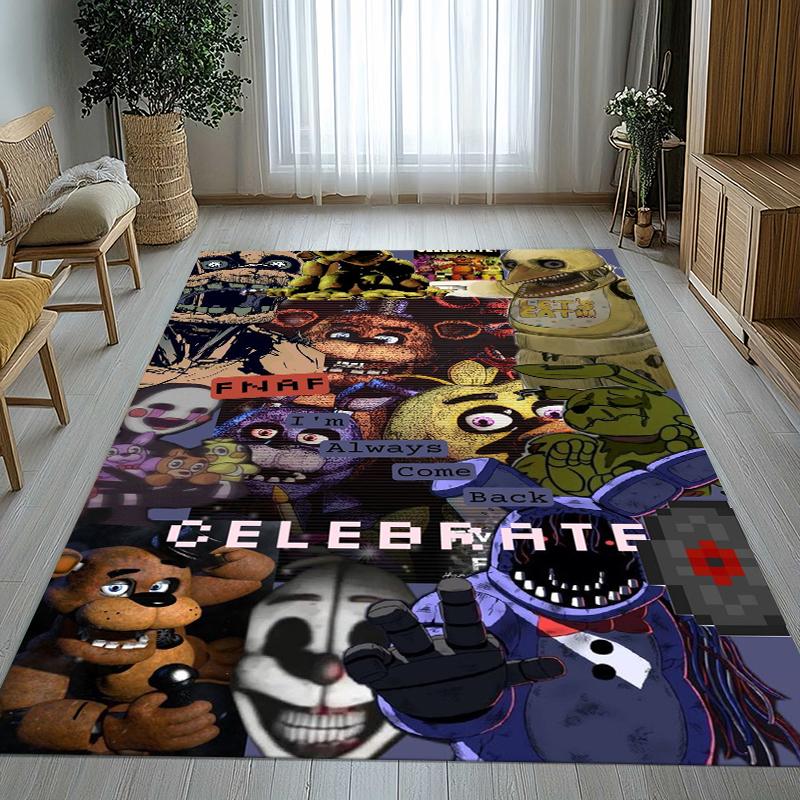 Tappeto Area Antiscivolo Horror Freddy F-FNAF Giochi Soggiorno Tappeto Morbido per Camera da Letto Stanza dei Giochi dei Bambini Divano, Zerbino Decorazione per la Casa Regalo
