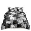 Kawaii Cat Duvet Cover Set for GirlsCute Cartoon Animal Kitten Bedding Set Lovely Romantic Theme Soft Comforter Cover Full Size
