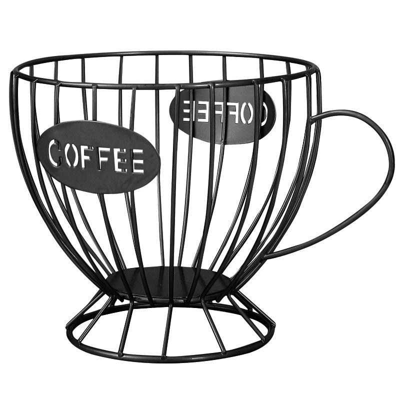 

Металлический держатель для кофейных капсул большой емкости, органайзер для кофейных капсул для кофейного бара, витрины, кухонных принадлежностей для хранения чёрный