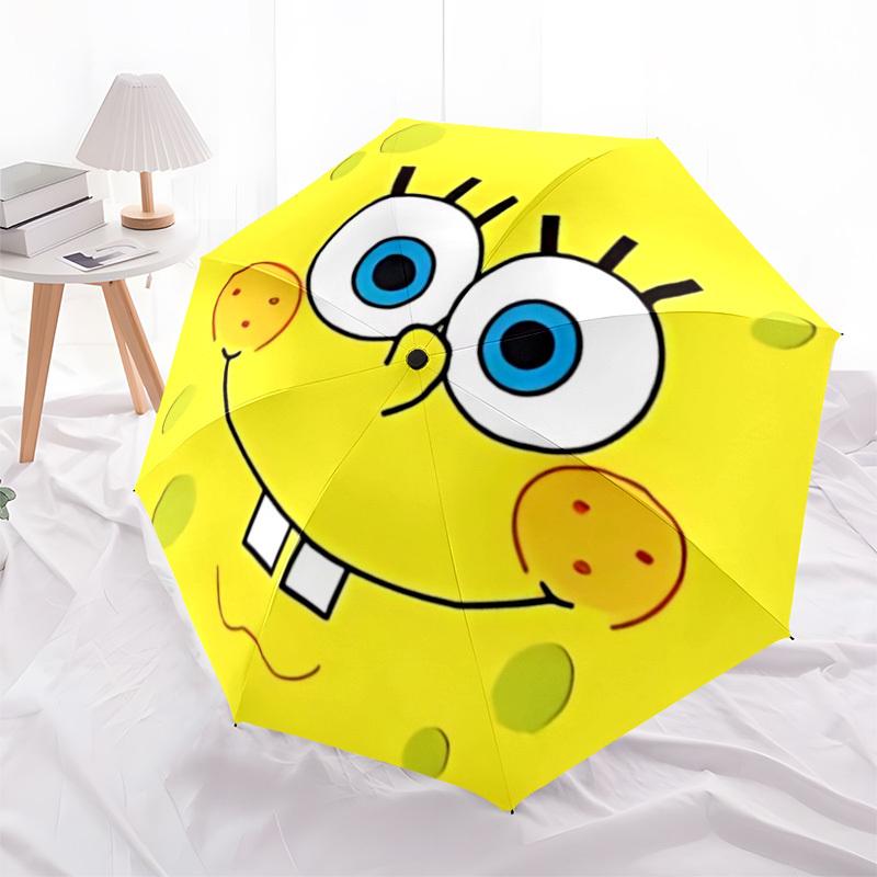 1pc SpongeBob Automatic Open/close Umbrella, Portable Travel Umbrella, Everyday Use - Outdoor Accessory, Artistic Pattern, Compact Design, Fashion Lov