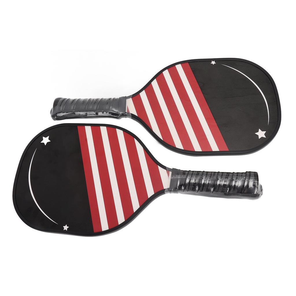2 Stück Pickleballschläger Langlebiges Holz PP Komfortabler Griff Leichtgewicht Pickleball-Set mit 4 Bällen