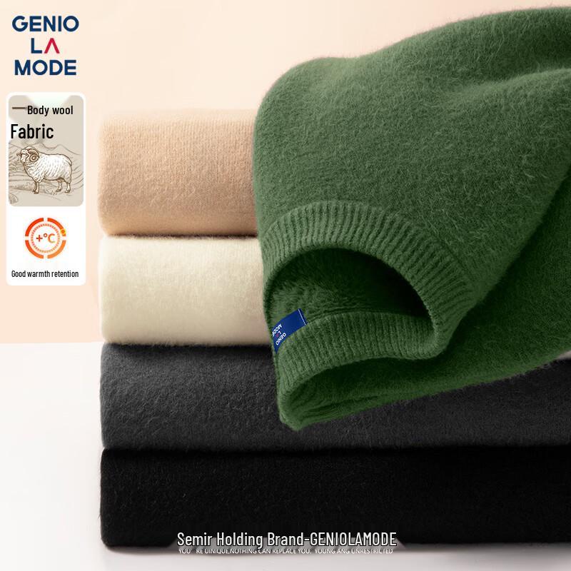 GENIOLAMODE Men's Winter Round Neck Warm Sweater