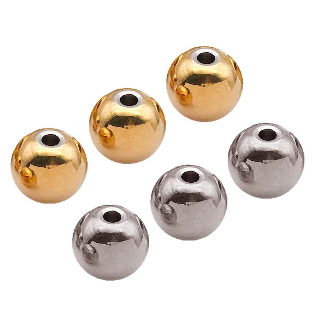 18K Gold Stainless Steel Spacer Beads & Precision Steel Ball for Necklace/Bracelet DIY Jewelry Accessories.