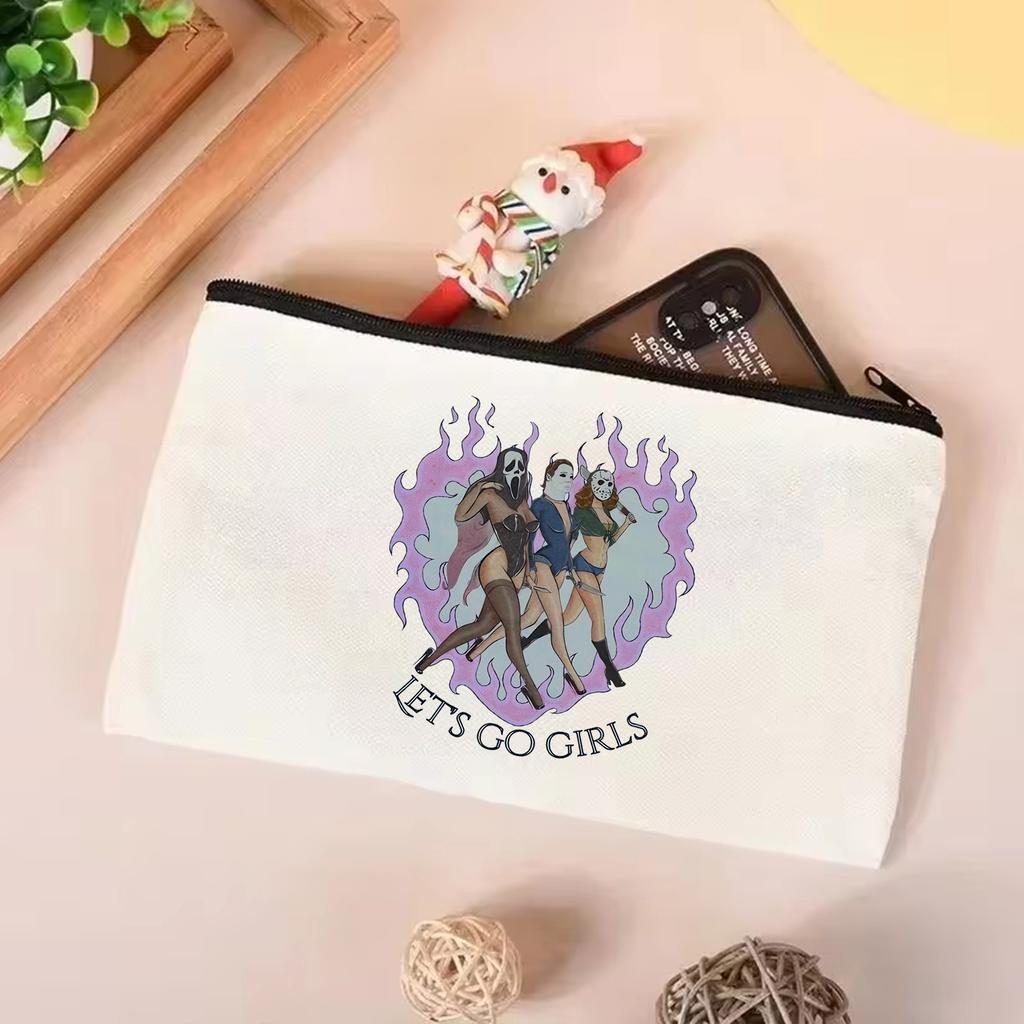 Horror Movies Ghost Fun Pattern Tote Bag Love Halloween Killers Scary Movies Canvas Bag Fall Horror Season Movies Shoulder Bag