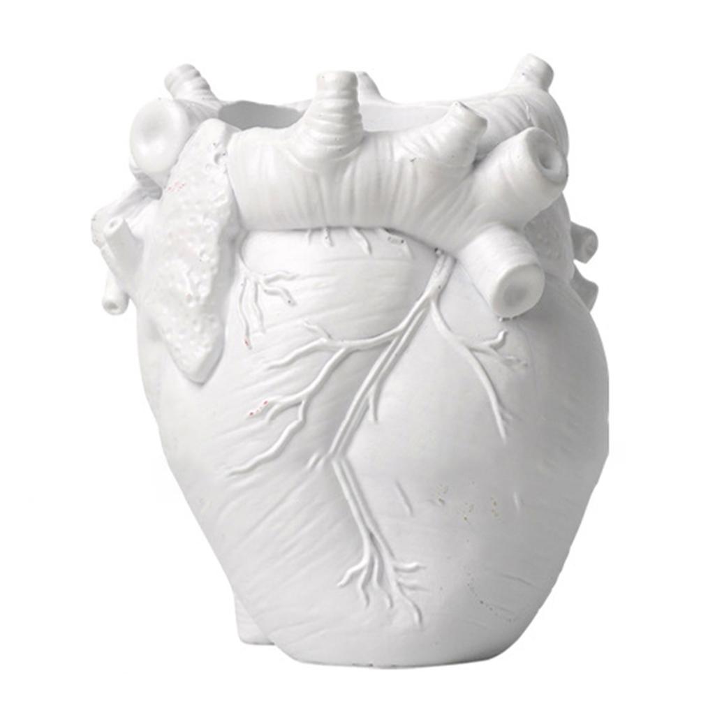Resin Heart Shaped Pen Holder Creative Desktop Decoration for Home Office Gift