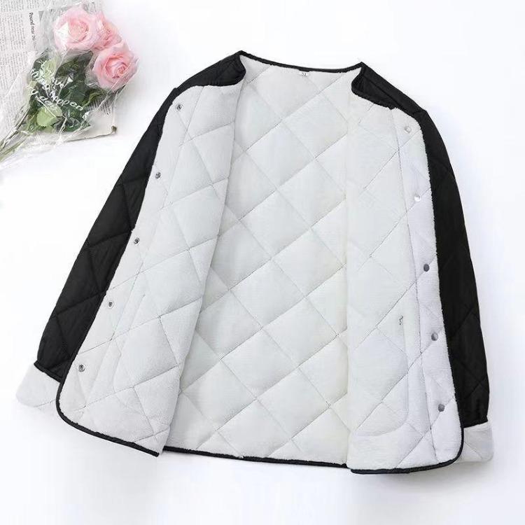 Moda coreana da donna Scollo a V Manica Lunga Monocolore Bottoni Top Parka Calde Tutto-fiammifero Semplicità Autunno Inverno Nuova Tendenza