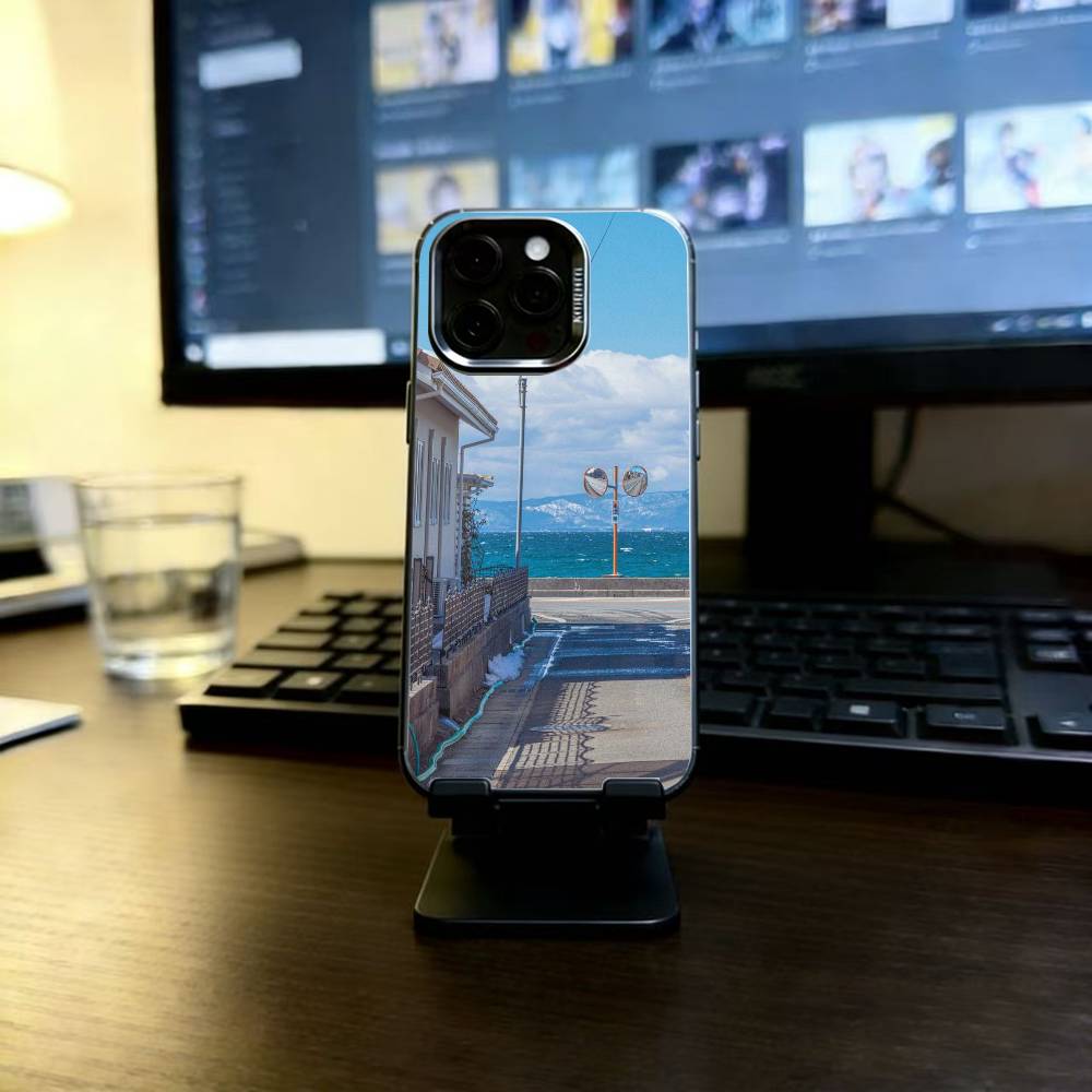 Japanische Züge und Stadtansichten Handyhülle Für iPhone 17,16,15,14,13,12,11 Plus,Pro Max,XS,Farbige Silberbeschichtete Innenabdeckung