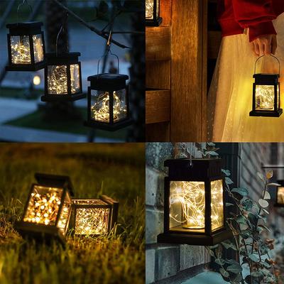Solar Candle Lantern: Outdoor Hanging LED Light with Copper Wire for Courtyard and Small Palace Decoration
