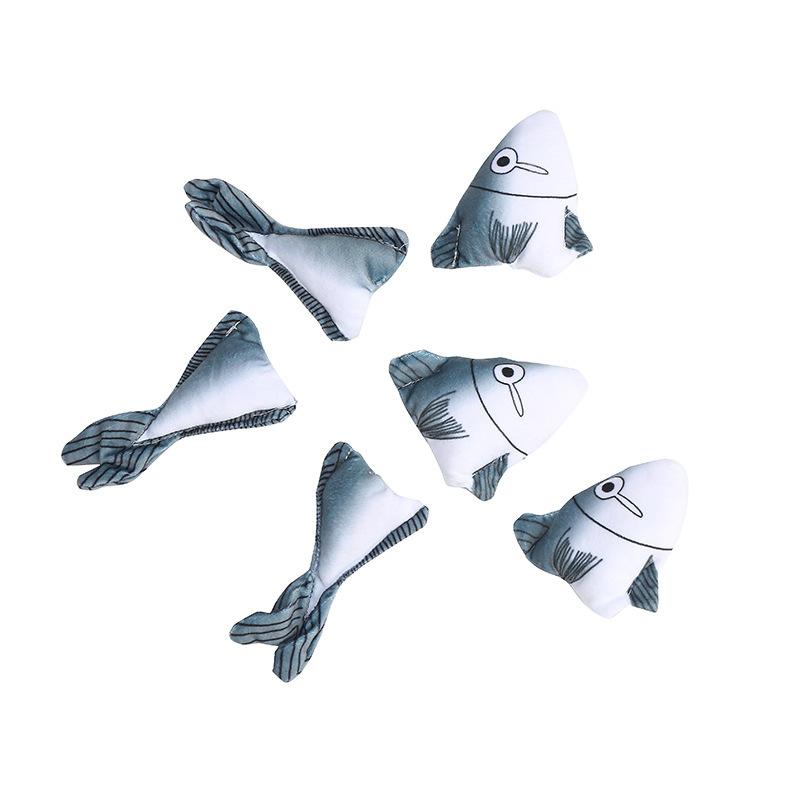Cat Chew Plush Toy Simulated Shark Catnip Bite Resistant Kitten Toy Teeth Cleaning Interactive Cat Accessories