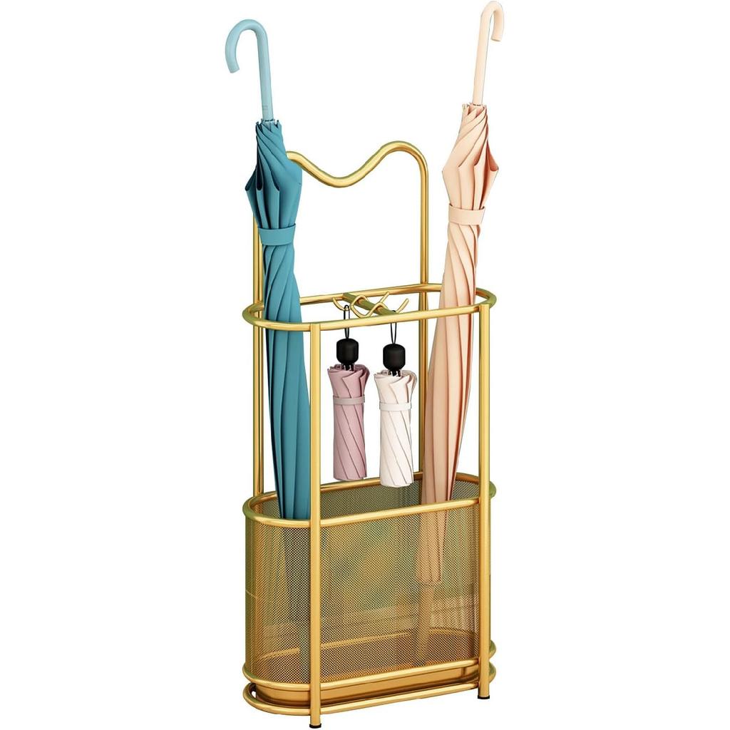 Modern Umbrella Holder, Large Capacity Space Saving Umbrellas Rack Stand with Drip Tray & 4 Non-Slip Mats,Standing Stable Umbrella Organizer, for