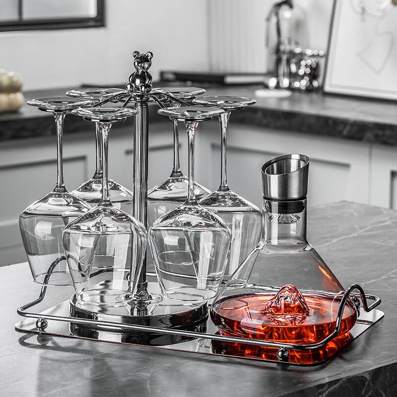 Naijiang Burgundy Red Wine Glass Set with Decanter