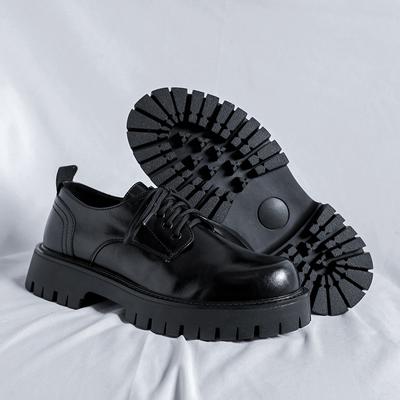 Herren Italienischer Stil Streetwear Lässige Plateau Dicke Sohle Lederschuhe Männlich Business Mode Vintage Kleid Hochzeit Lederschuh