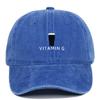 Vitamin G Letter Vintage Baseball Cap With Breathable Cotton And Curved Brim
